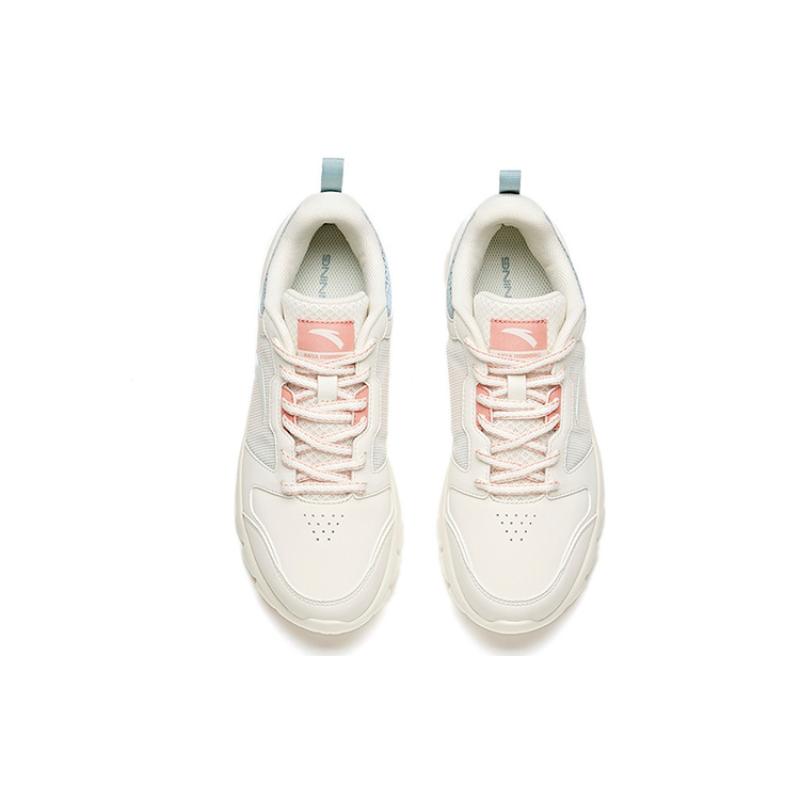 Anta Running Collection Leather Upper Low-Top Running Shoes Women's White Green Pink Sneakers 92625512-41