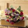Artificial Roses Bunch Reusable Fake Flowers Maintenance-Free Faux Rose Bundle for Table