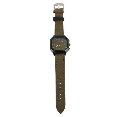 Men Watch Quartz Movement Leather Strap Stylish Retro Wristwatch for Indoor Outdoor Activities
