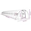 VidaXL Serre avec cadre en acier blanc 66 m² 22x3x2 m, polytunnel, serre à cadre froid, serre pour tomate, serre de jardin, 3188059
