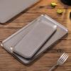 Rechteckige Edelstahl-Schale Retro Rustikale BBQ-Platte für Braten Industrieller Stil Hot Pot Gericht für Zuhause Camping Küche
