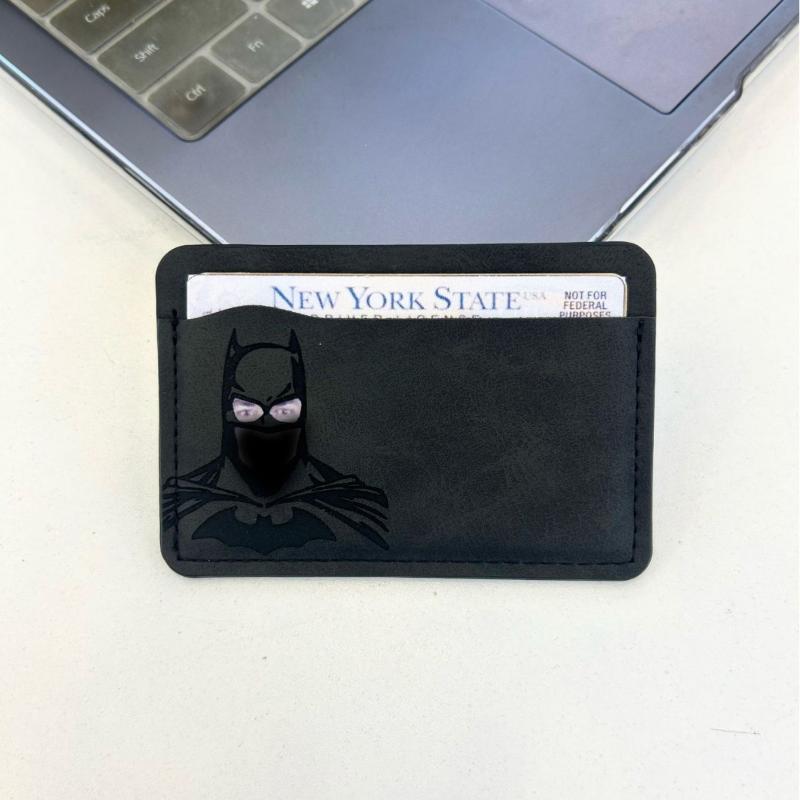 Bat Id Wallet Slim Leather Wallet Wallet Super Hero Mask Id Credit Card Holder Case Gift For Dad Son Boyfriend Husband Birthday