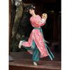 Chinese Tang Dynasty Style Hanfu Round Neck Robe Embroidered Bloomers Daily Suit