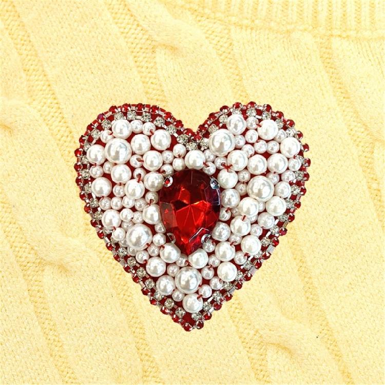Blingbling Heart Patches Sew On Bannner Repair For Clothing Applique Sequined Patches Sew On Craft