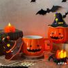 Halloween Pumpkin Shaped Ceramic Mug With Lid Creative Design Perfect Gift For Parties Home Office Use