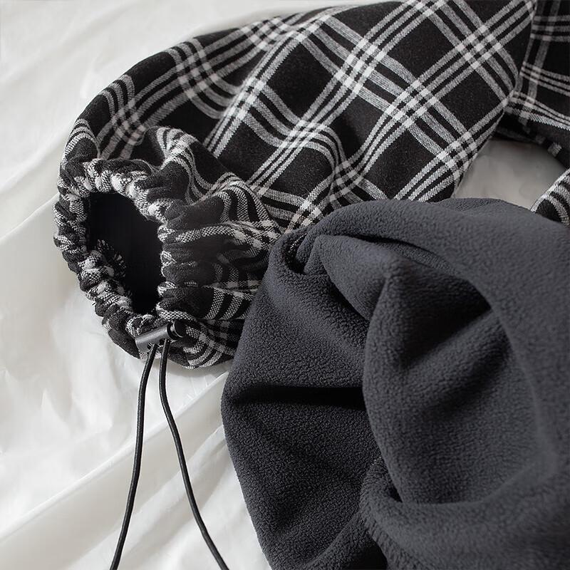 Syborg Women's Fleece-Lined Plaid Cuffed Casual Pants