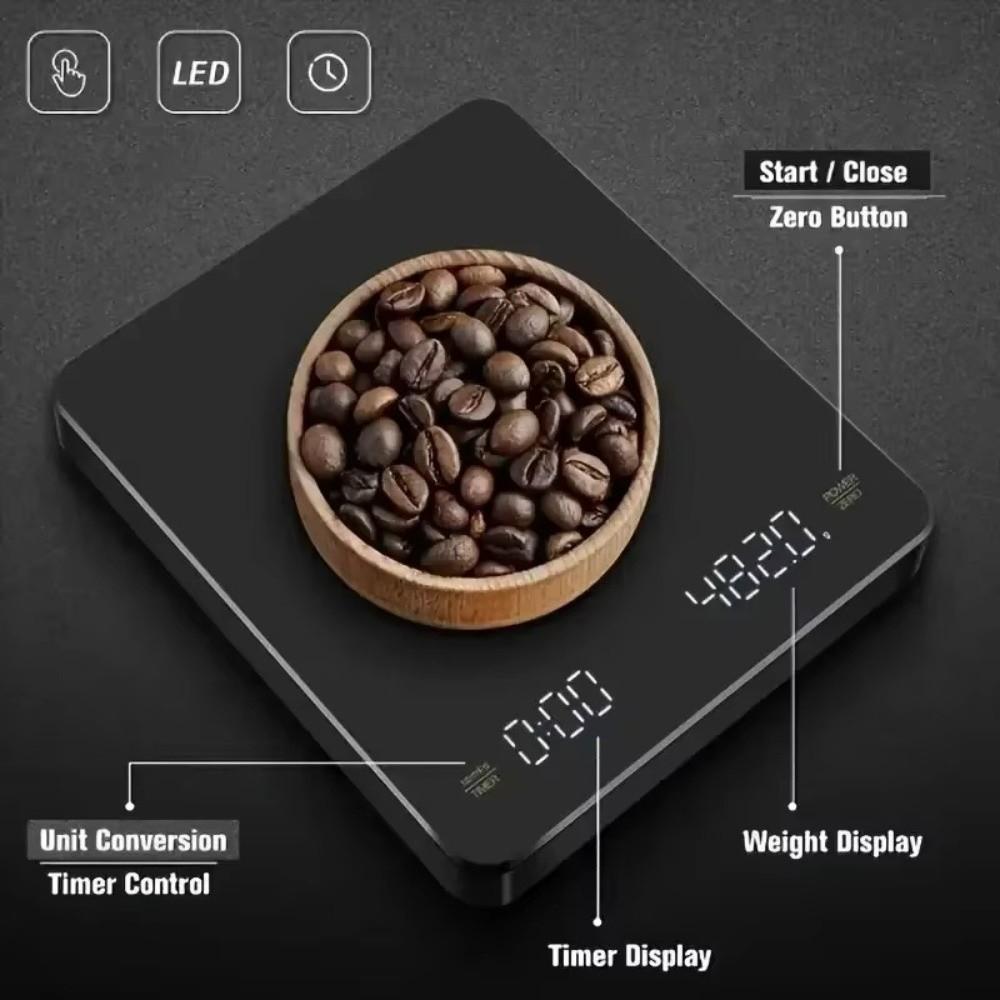 LED Screen Pour Over Drip Scale Auto Power Off Kitchen Scale High Precision Scale  Espresso Making
