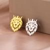 Animal Crown Lion Lapel Pins Brooch For Men Women Stainless Steel Suit Collar Badges Jewelry New Trendy Gift
