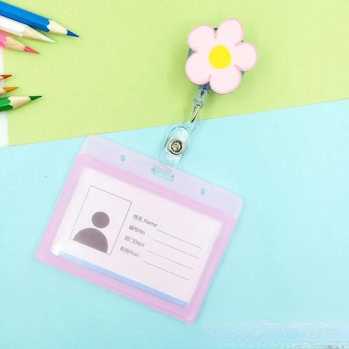 transparent Plastic Doctor Nurse ID Card Sleeve Badge Card Cover Retractable Badge Card Holder cover Protector