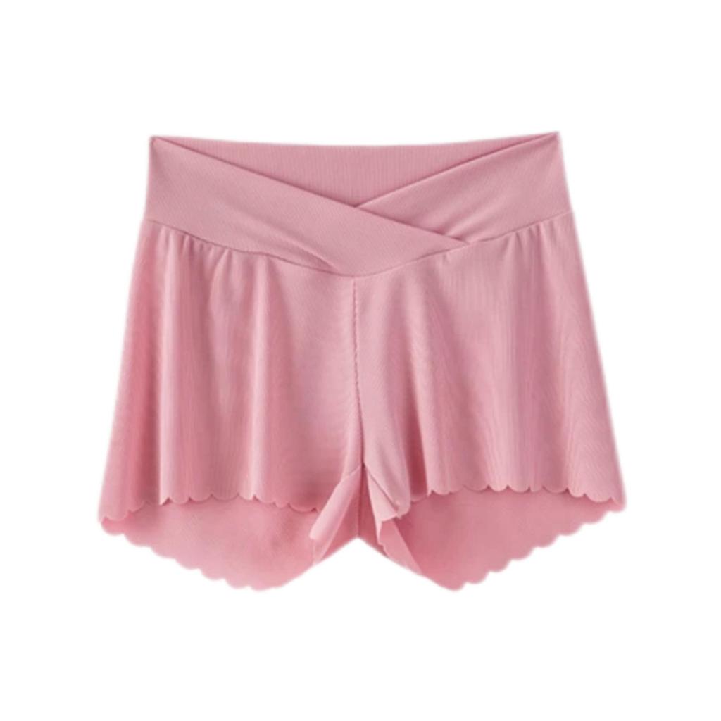 Maternity Ice Silk Leggings: Summer Anti-Exposure Belly Support Shorts