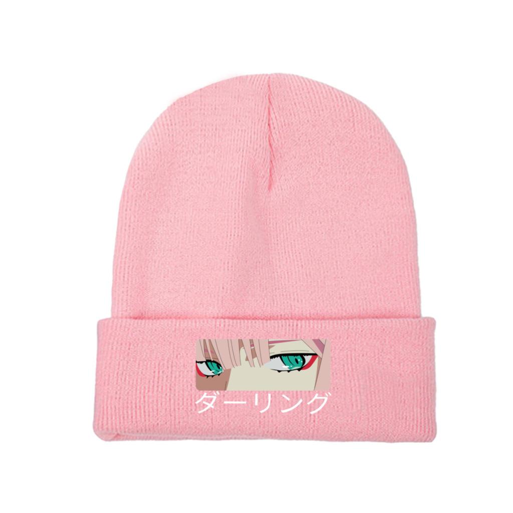 Darling In The Franxx Zero Two Knitted Hat Women's Unisex's Beanies Winter Hat  Crochet Caps