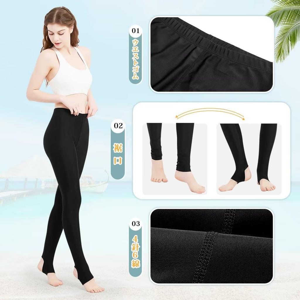 Rovidorx Rash Guard Stretchy Swimsuit Plus Size Compression Sports UV Sun Summer Women's Leggings, Spats, Leggings, Tights, Swimwear, Protection,