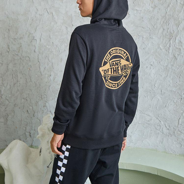 Vans Back Logo Graphic Print Casual Pullover Hoodie Men hoodies Black VN0A5H6VBLK