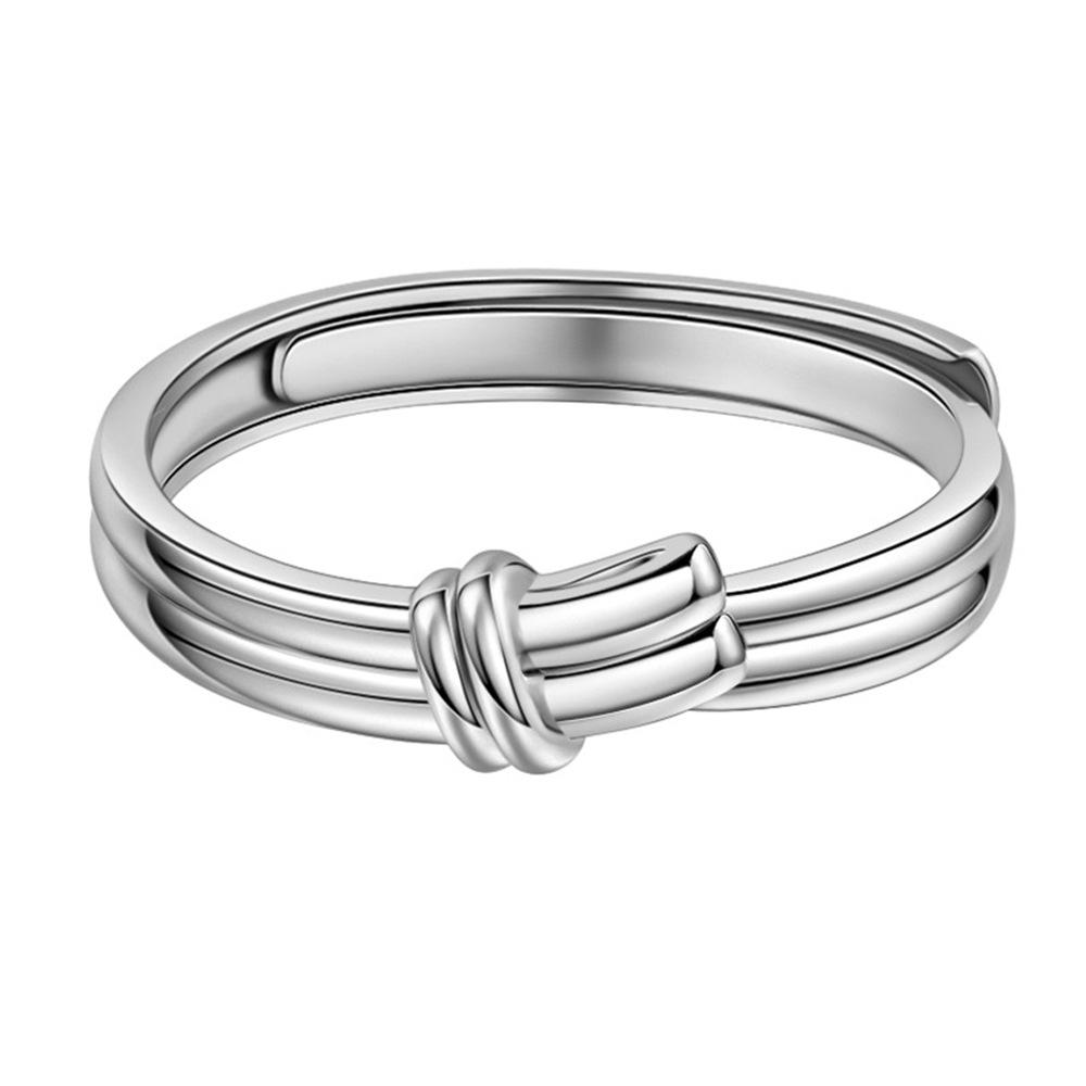 

Романтичная мода Truelove Knot Пара Кольцо Ниша Мужчины и Женщины Лук Парные Кольца Легкое Роскошное Высококачественное Обручальное Кольцо opening adjustable