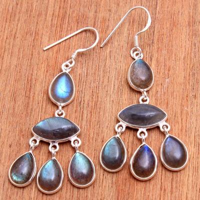 Pendiente de Plata con Labradorita, Joyería de Piedras Preciosas, Pendiente de Plata, Joyería Hecha a Mano de Plata de Ley 925, Joyería para Mujer, Regalo para mamá