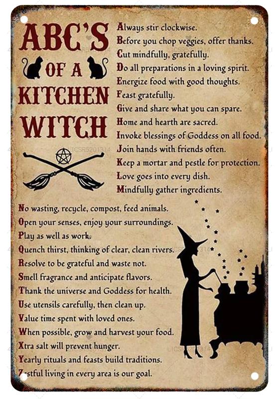 Vintage Witchery Painting Metal Signage Halloween Magic Poster Home Living Room Club Bar Hallway Art Wall Decor Iron Paintin