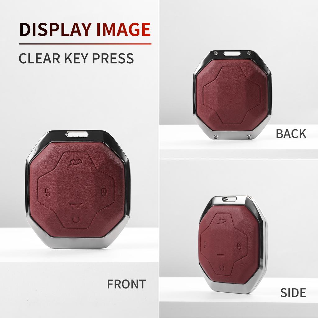 For Chery Jetour Traveller 2023 2024 Jetour T2 T1 Freedom Leather Metal Car Key Case Cover Fob Key Shell Decorative Accessories