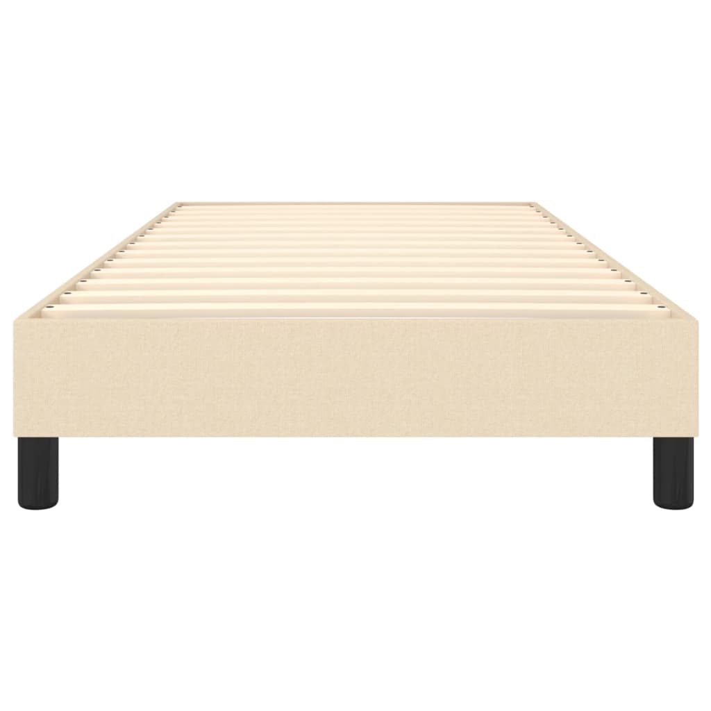 Box Spring Bed Frame Cream 100 x 200 cm Fabric