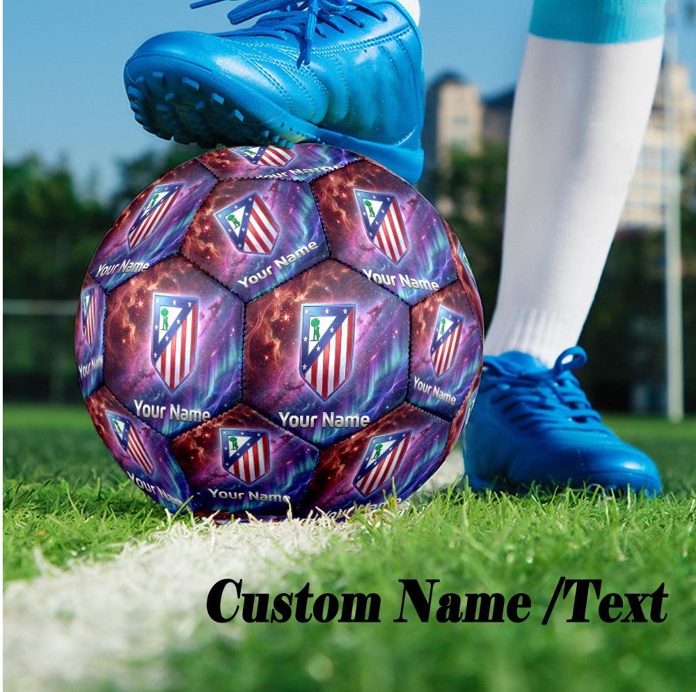 Size 5 Football Custom Name Text, Outdoor Training Soccer BallAtletico Madrid