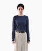Keulleiseu 100% Wool Heather Round Neck Knit Sweater_Brown