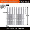 Nigao 801 Phillips Electric Screwdriver Bit, S2 Steel, Magnetic, 5mm Shank, 60mm/80mm Length