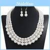 Pearl Geometric Handmade Necklace With Alloy Pendant For Women Summer Fashion Jewelry Set