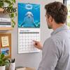 2027 Wall Calendar Happy Dolphins Calendar, Cute Ocean Animal 12 Month Spiral Bound Monthly Organizer Planner, Funny Dolphin Photography Hanging