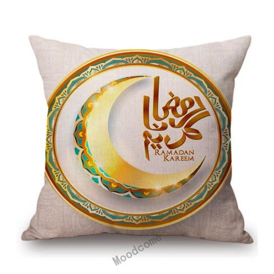 Islamsk muslim Eid Mubarak Ramadan Hjemmedekorasjon Kunstsofa Putetrekk Moske Måne Bomull Lin Stol Putetrekk