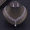 Luxury Purple Crystal Bridal Jewelry Sets for Women Earring Wedding Choker Necklace Set Bride Jewelry Sets Accessories