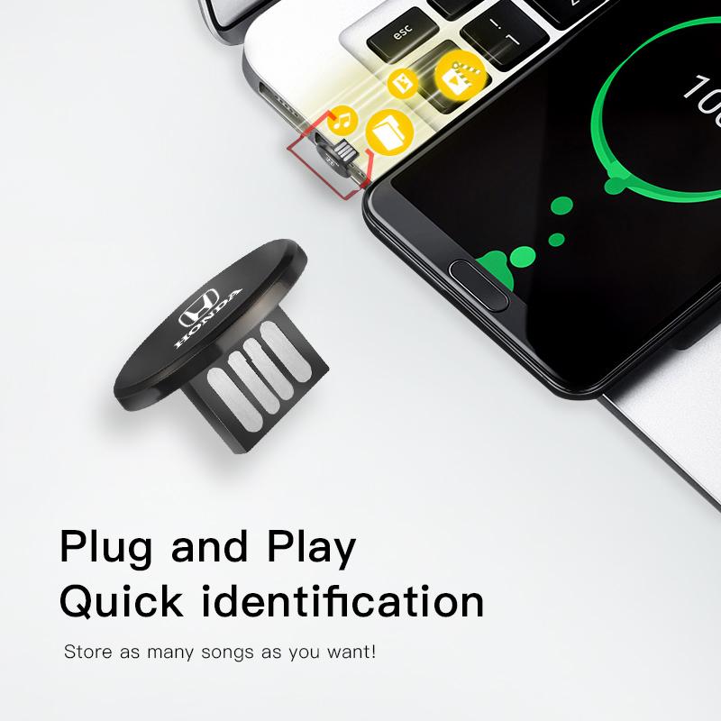 NBS4 1Pcs Car Logo USB Universal Flash Drive Tiny U Disk For Honda Civic FIT Accord Prelude CRV 5th City CRZ CRX Jazz HRV Pilot