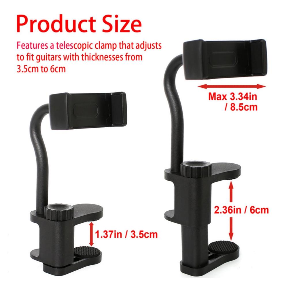 Guitar Phone Holder Stable Instrument Accessory Compact for Guitarists