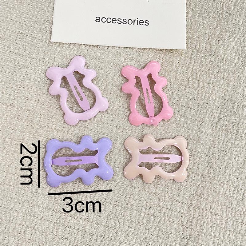 Cherry Blossom Pink Heart Star Bow Bear BB Hair Clips - Mini Flyaway Bangs Accessories