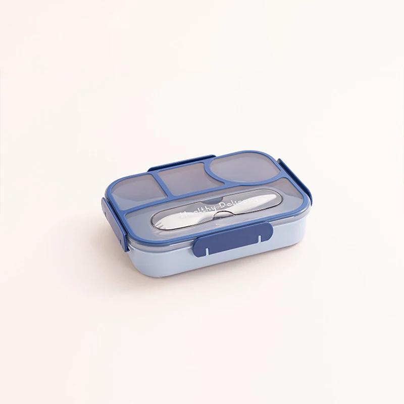 

1100 мл ланч-бокс для студентов, 4 отделения, пищевой пластик, герметичный, герметичный, офисный, легкоочищаемый, контейнер для еды Bento Box