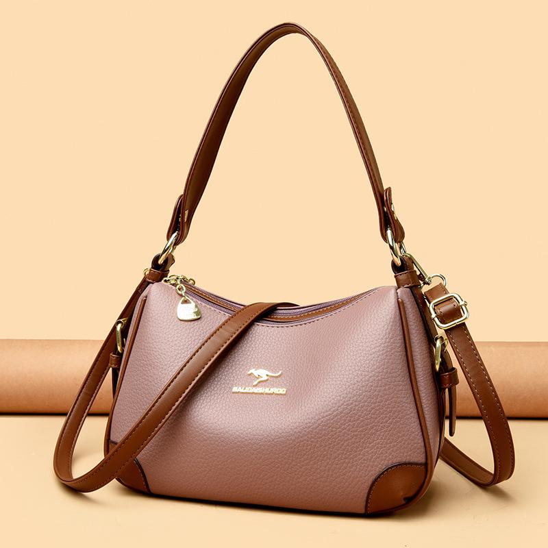 Taška přes rameno crossbody Měkká kůže Více přihrádek Taška pro maminky Jednoduchá a velkokapacitní taška