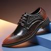 2025 Autumn Men's Crocodile Pattern Leather Shoes - Formal & Casual Pointed Toe, British Korean Style In Plus Sizes