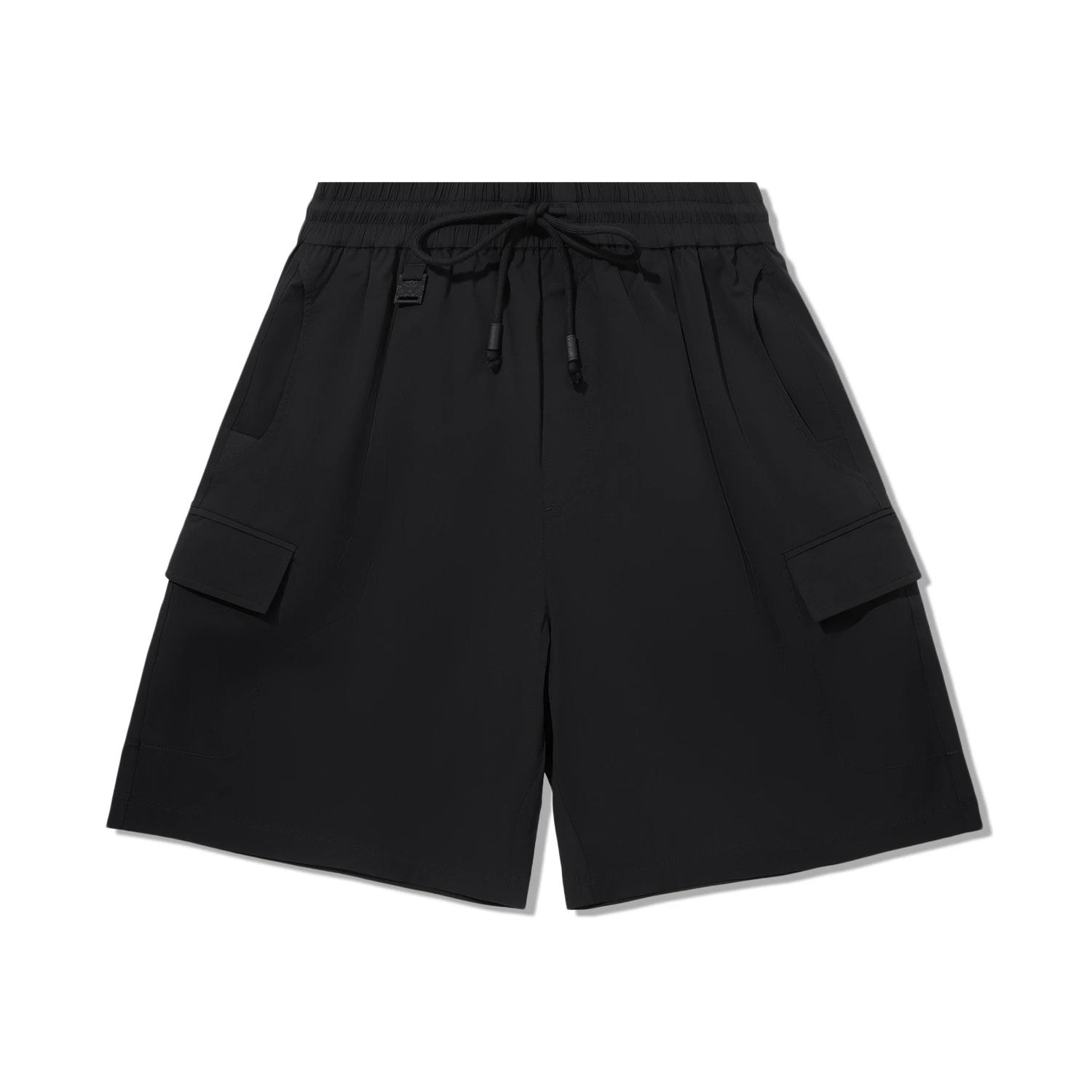 

Li Ning Серия Кунг-фу Однотонные Шорты средней посадки на кулиске Дышащие Универсальные Свободные Повседневные Мужские шорты AKSV475-1 S