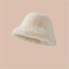 Princess style plush bucket hat,soft fluffy fabric sweet girlish cap,versatile warm headwear,atmospheric fashion accessory for  winter daily outfit