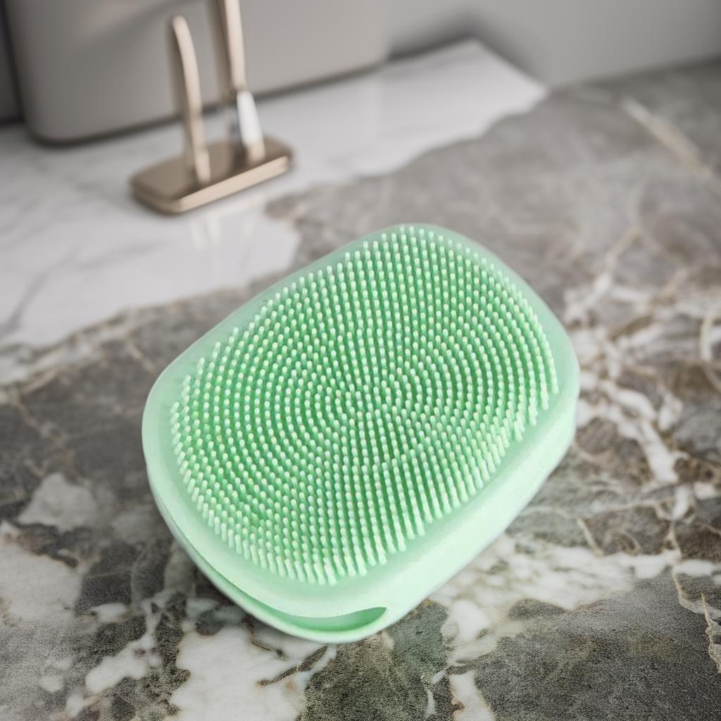 Mini Manual Silicone Face Scrubber Exfoliator Brush Soft Body Cleanser with Non-Slip Handle for Facial Exfoliating Pore Massage