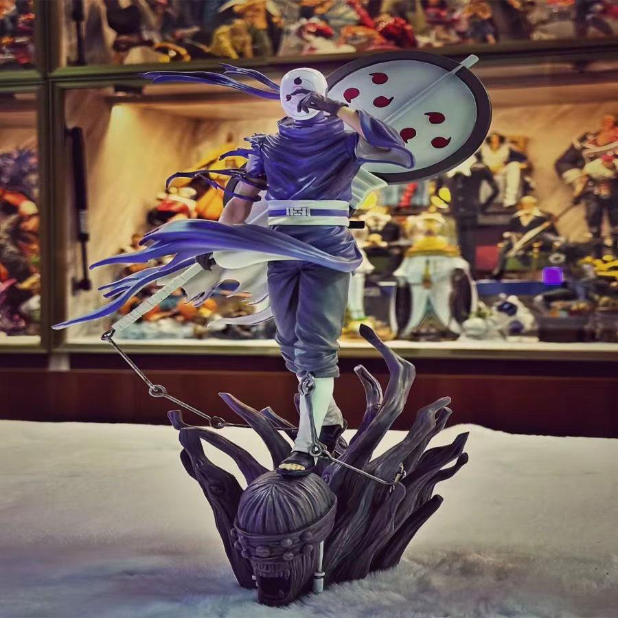 27cm Anime Naruto Figure Akatsuki Uchiha Obito GK Double Headed Sculpture Toys Model Desktop Ornament Birthday Gift
