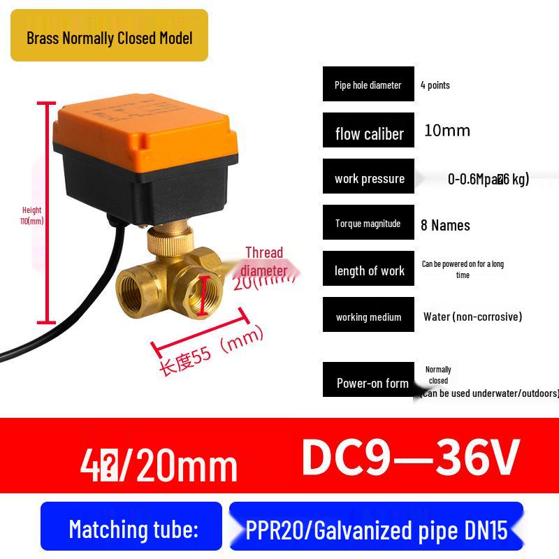Mini Electric Ball Valve: Two-Way Threaded, Underwater & Waterproof, 220V/24V/12V