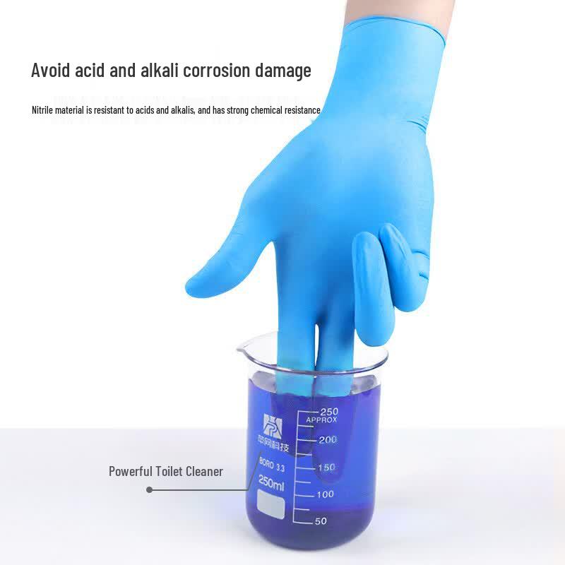 Langxi Disposable Anti-Acid Alkali Nitrile Gloves