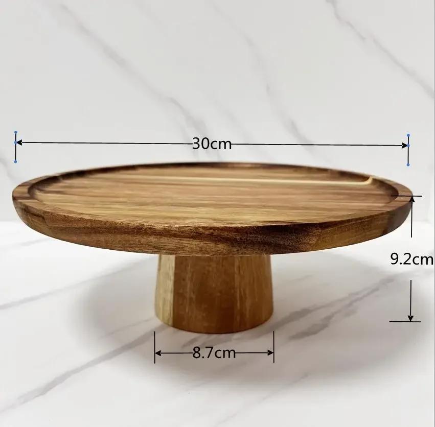 Japanese Style Wooden Plate Food Fruit Dessert Plates Home Sushi Cake Stand Wooden Tray Cake Decoration Wood Dish Tableware Gift