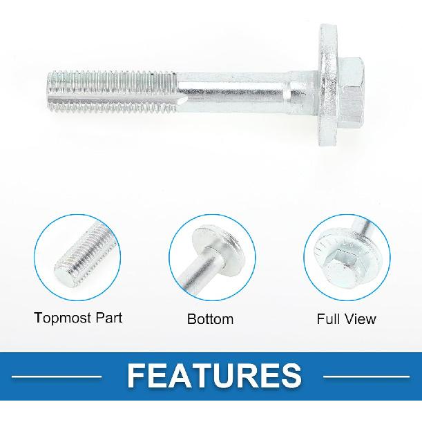 Camber Alignment Bolt No.33306770968 Rear Suspension Washer Bolt for BMW X5 2007-2018 Metal Silver Tone