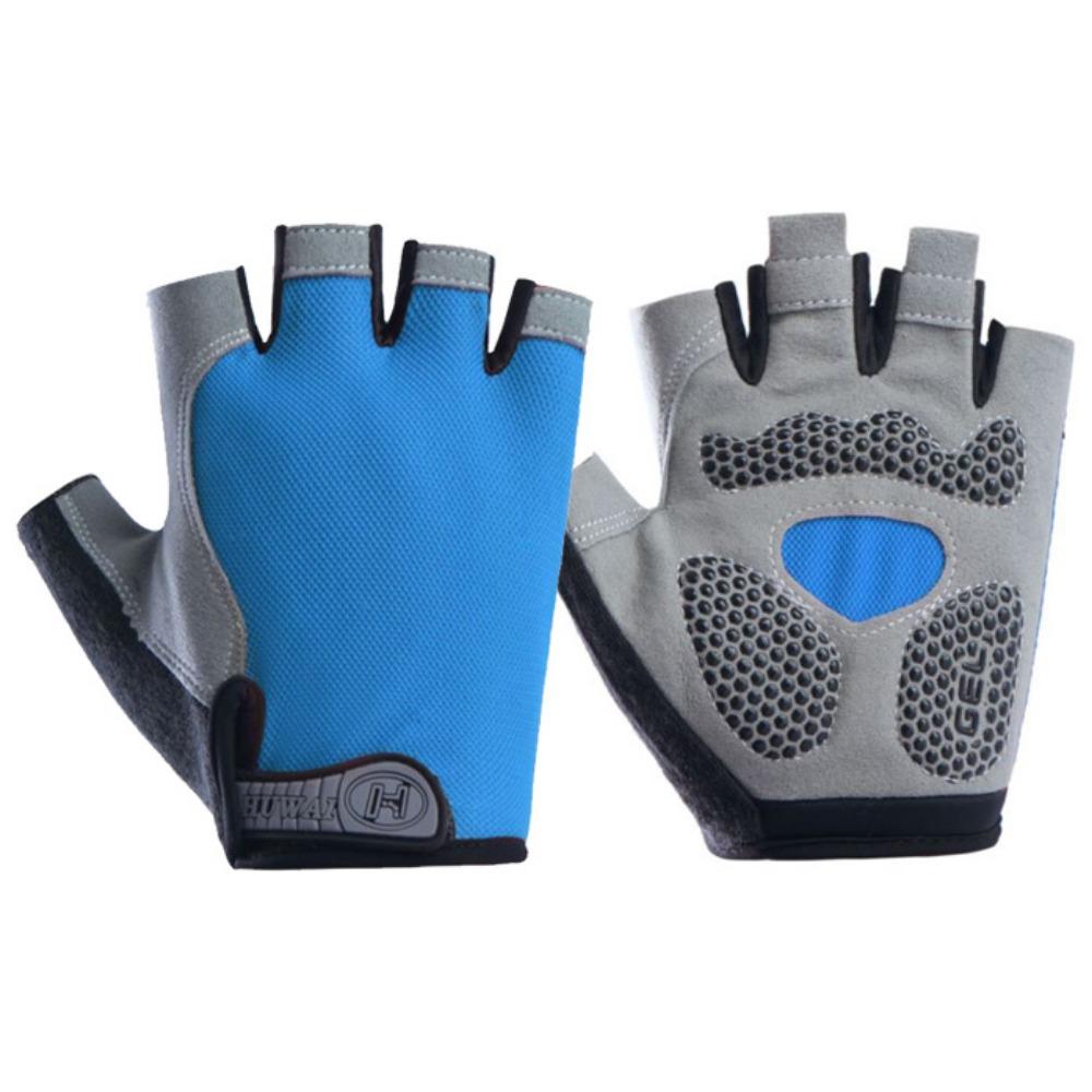 Male and Female Half Finger Outdoor Cycling Sports Mountaineering Yoga Fitness Shock Absorption Non-slip Breathable Finger Gloves