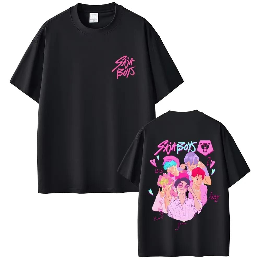 LUXEON Loose Fit Crew Neck Short Sleeve T-Shirt Casual Comfortable Polyester K Pop Demon Hunters Hunter of Demons Round Neck Top