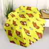 Rilakkuma,Yellow Automatic Folding Umbrella Simple 8 Rib Design, Bright Cartoon Pattern, Durable Iron Frame, Suitable For Travel, Outdoor, B
