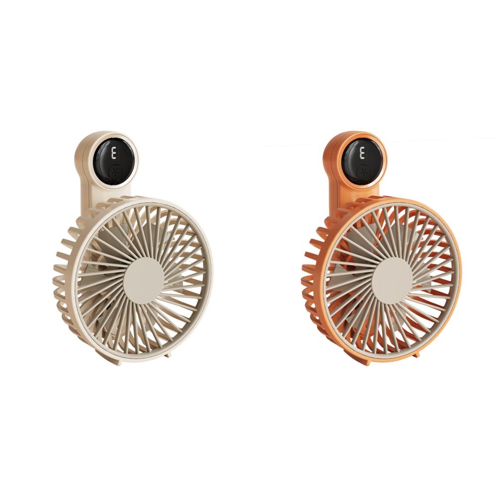 

T0# Handheld Mini Fan USB Rechargeable 3 Speeds Foldable Personal Fan (Orange)