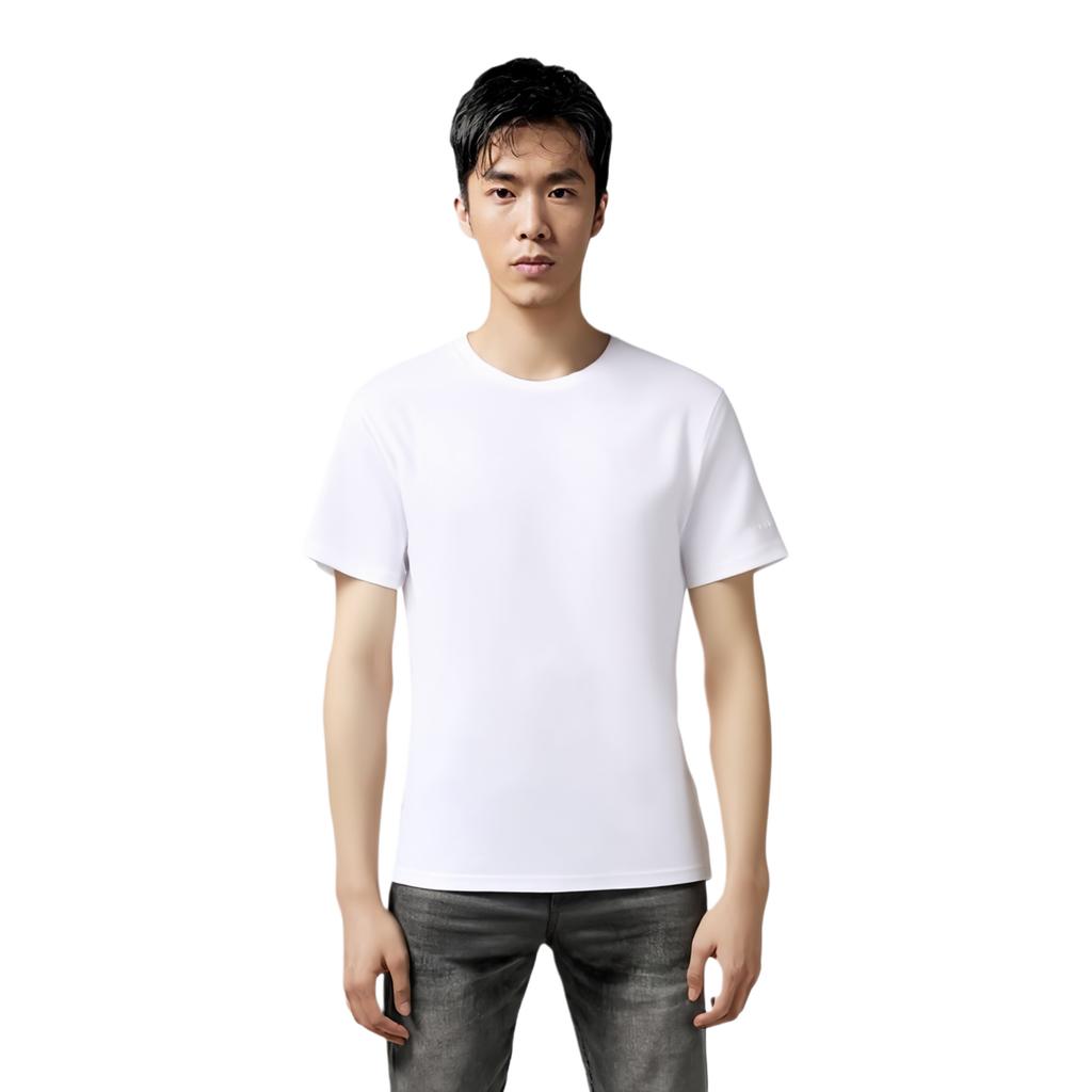 Saucony Solid Color Crew Neck Short Sleeve T-Shirt Men tops Pure-White SA2259ST01C-WT023