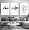 Black White Travel Poster Retro City Landscape Print Canvas Painting Nordic Wall Art Home Decor