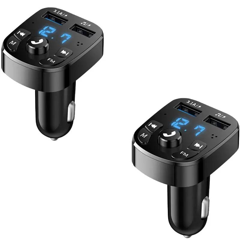 1/3pcs Car Mp3 Player, Dual USB Charger, FM Bluetooth Receiver Compatible With 5.0 FM Transmitter, USB Flash Drive Plug, Car Kit